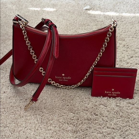 kate spade Handbags - Kate Spade Cherry Red Shoulder Bag with Card Holder